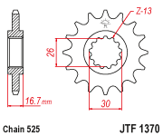 JT Front Sprocket 1370.16 / SUNF411