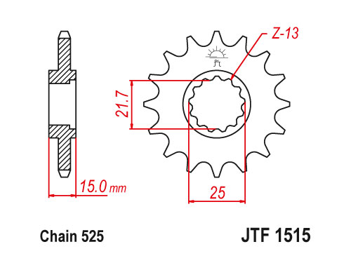 JT Front Sprocket 1515.15 / SUNF413