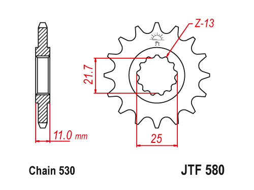 JT Front Sprocket 580.17 / SUNF519