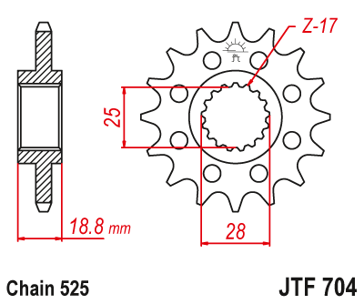 JT Front Sprocket 704.15 / SUNF422