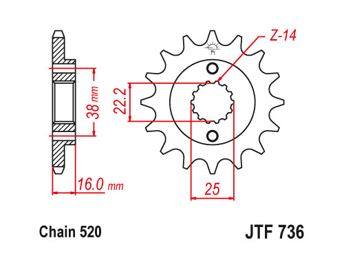 JT Front Sprocket 736.15 / SUNF389