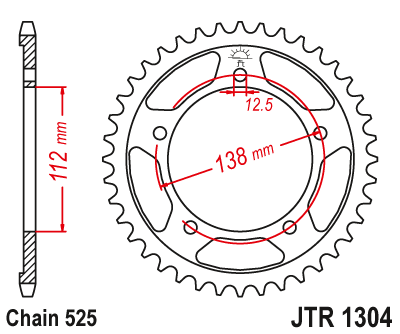 JT Rear sprocket 1304.43 / SUNR1-4483