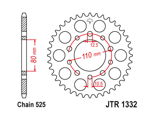 JT Rear Sprocket 1332.46 / SUNR1-4335