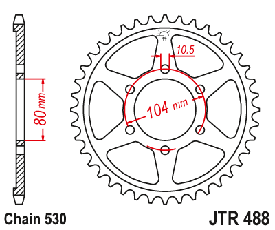 JT Rear Sprocket 488.42 / SUNR1-5353